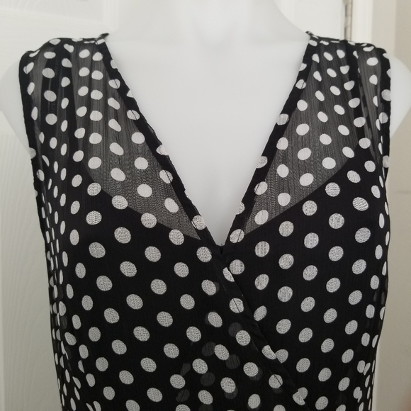 Calvin Klein Polka Dot High Low Dress Size 6 - Picture 3 of 15